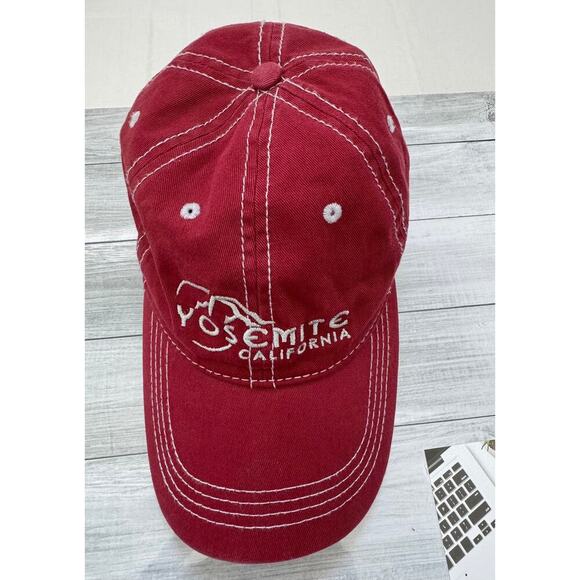 Yosemite California Red Baseball Cap By Prairie Mountain  100% Cotton Adjustable - Picture 1 of 4